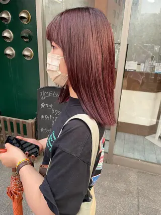 ミディアム カラー 高橋 みく/ minim 暖色のヘアスタイル