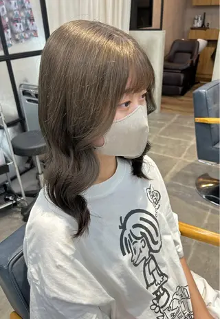 セミロング カラー newi梅田🫧韓国 ヘア🫧sakiのヘアスタイル