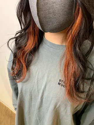 ロング カラー パーマ ヘアアレンジ メンズ キッズ ネイル マツエク・マツパ オリーブカラー 特化　　kaiのヘアスタイル