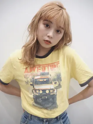 ロング カラー 💛🤍U too e’s 鎌倉🧸のヘアスタイル