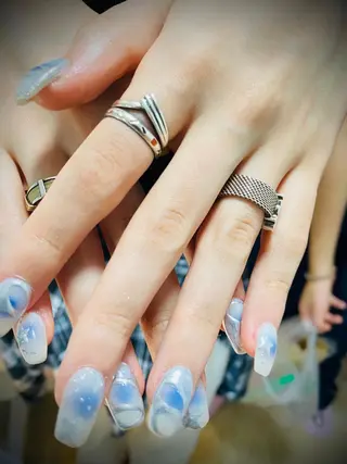 セミロング HandS ネイル 自宅サロンのネイルデザイン