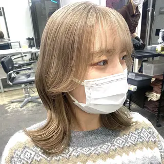 ミディアム カラー ヘアアレンジ 💗💗韓国レイヤー yu-ki💗💗のヘアスタイル