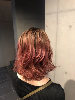 ミディアム カラー ブリーチ縮毛矯正/ デサキ ショウヘイのヘアスタイル