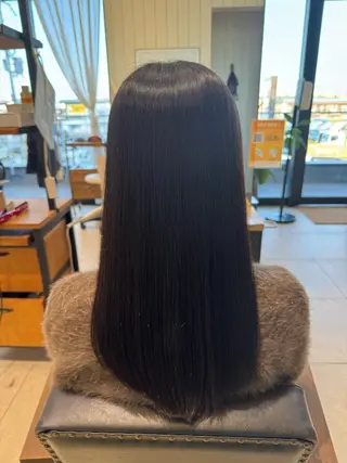 ロング メンズストレート⭐️ 髪質改善カラー⭐️のヘアスタイル