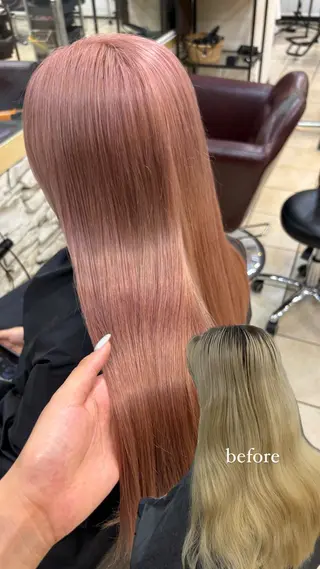 ロング カラー スズキ ユウナのヘアスタイル