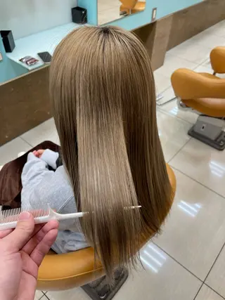 ロング パーマ SOYON西大寺店所属・ダブルカラー/ 髪質改善💎安藤のヘアスタイル