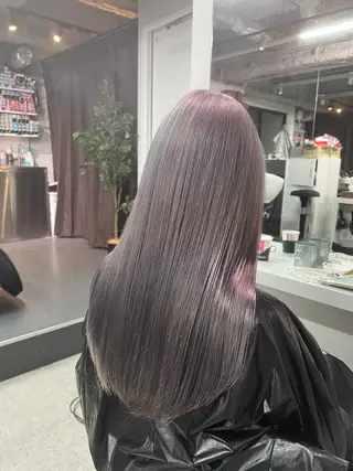ロング カラー ハイトーン&髪質改善 ＆韓国エクステ🤎のヘアスタイル