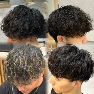 パーマ メンズ メンズパーマ、スパ イキー、上野星也のヘアスタイル