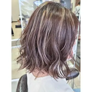 ミディアム カラー ブリーチ、デザイン  カラー福士直矢のヘアスタイル