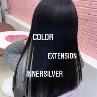 ロング カラー エクステ🩵ブリーチ 韓国ヘア🩵KAEのヘアスタイル