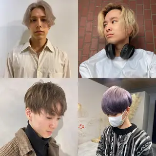 ショート カラー メンズ ハイトーン/ ボブ 中村麟のヘアスタイル