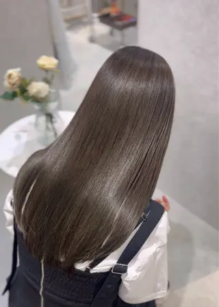 ロング カラー パーマ suzuka/透明感 カラー 美髪縮毛矯正のヘアスタイル