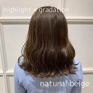 ミディアム カラー ヘアアレンジ 髪質改善カラー&TR 縮毛矯正/弱酸性矯正のヘアスタイル