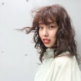 ロング パーマ カワタ リュウセイのヘアスタイル