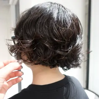 ショート パーマ ヘアアレンジ 🌐サトウ リョウ🌐のヘアスタイル