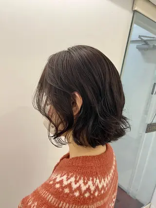 ショート パーマ コテ巻き風パーマ 藤澤　知彌のヘアスタイル