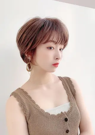 ショート カラー ヘアアレンジ パーマ 公式 Ease by amble luxeのヘアスタイル