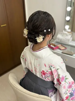 セミロング ヘアアレンジ ヘアセットサロン /上坪愛美のヘアスタイル