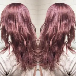 セミロング カラー ヘアアレンジ 髪質改善×ハイトーン 中田啄也のヘアスタイル