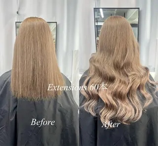 ロング カラー シールエクステ特化 ハイトーン、NANAのヘアスタイル