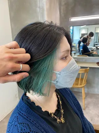 ショート カラー 最高峰ボブ/ 切りっぱなし/田野のヘアスタイル