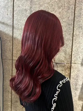 ロング カラー Lin'ne所属・竹内梓／パーマ ／ハイトーンのヘアスタイル