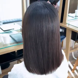 ミディアム 美髪縮毛矯正🫧 艶カラー/スズカのヘアスタイル