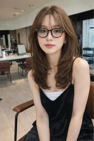 セミロング SHION/銀座 まとまるカット🩵のヘアスタイル