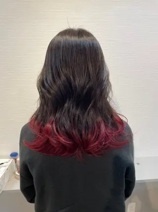 セミロング カラー Ammi hair所属・YUI/ ブリーチカラー🌷のヘアスタイル