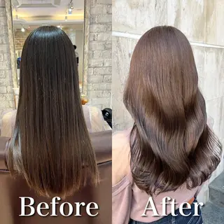 ロング カラー ブリーチなし✨艶髪 カラー𓃲YAGIのヘアスタイル