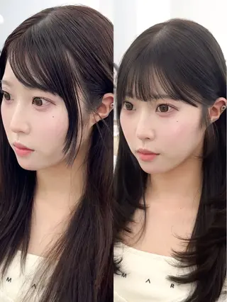 セミロング カラー ヘアアレンジ 顔周り&ミディアム 特化/池袋/kokiのヘアスタイル