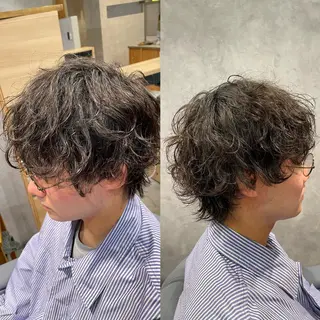 ショート パーマ メンズ 黒岩 梨沙のヘアスタイル