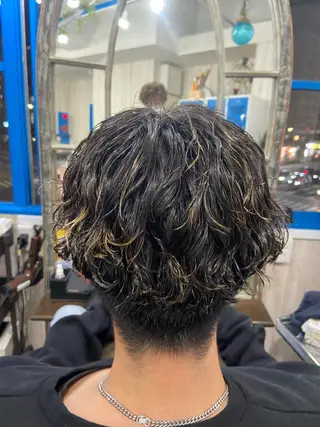 ショート パーマ メンズ カットパーマ✂️ 小坂田玲亜のヘアスタイル