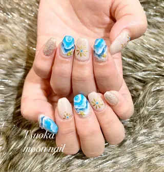 ネイル 🌙都岡 ムーンネイルのネイルデザイン