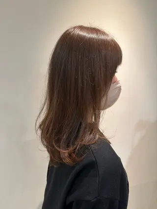 ミディアム 韓国風ﾊﾟｰﾏ❁﻿ fu-ka❁艶ｶﾗｰのヘアスタイル