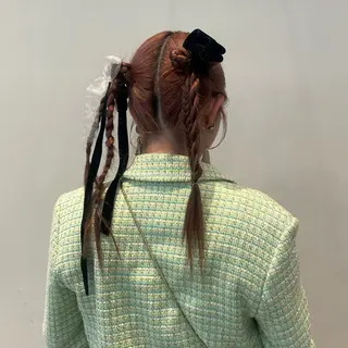 ロング ヘアアレンジ 透明感カラー、 アレンジ/miyuのヘアスタイル