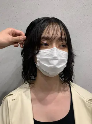 ミディアム パーマ ボブパーマコテ巻き風 パーマNo1深江秀平のヘアスタイル