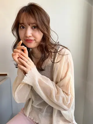 ミディアム カラー パーマ CEINE PATHのヘアスタイル