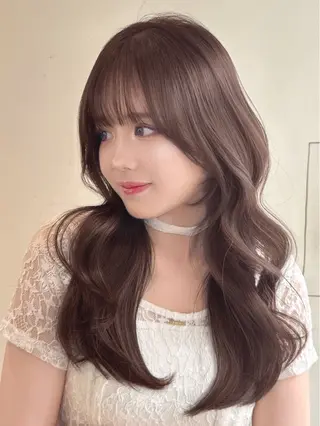 ミディアム カラー ヘアアレンジ 顔周りcut/ 艶ワンカラー♥ちさきのヘアスタイル