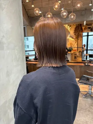 ミディアム カラー 渋谷/レイヤーボブ・ 透明感カラーしょうごのヘアスタイル