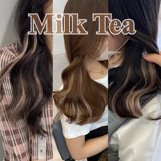 ミディアム カラー ヘアアレンジ 🤍YUKI 韓国 艶髪 🤍のヘアスタイル