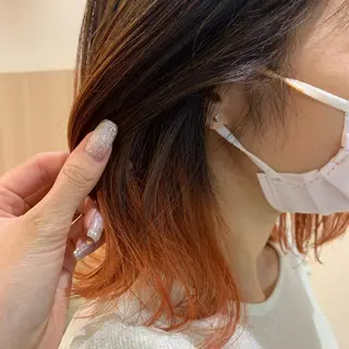 ミディアム カラー 店長ハイトーンカラー 柞山史奈のヘアスタイル