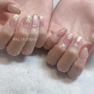 ネイル ネイルリボン 受付スタッフのネイルデザイン