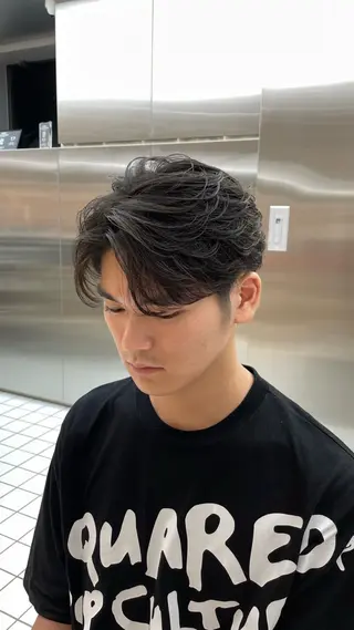パーマ メンズ 小尾 優然のヘアスタイル