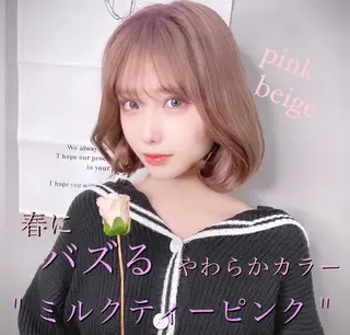 ショート カラー ヘアアレンジ 透明感カラー× 小顔カット♡ヒデさんのヘアスタイル