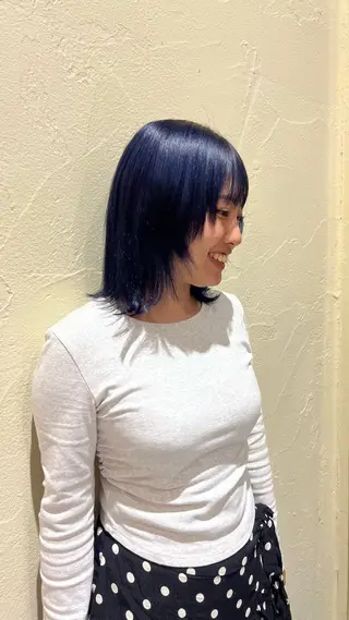 ミディアム カラー 石黒 理々花のヘアスタイル