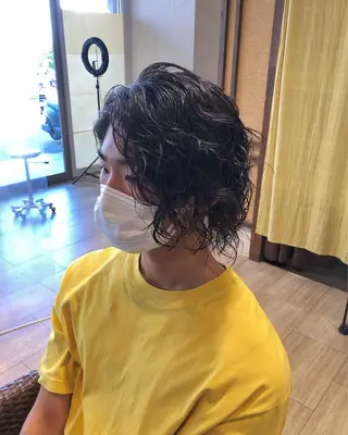 セミロング パーマ メンズ パーマ/ハイトーン スパイキー/神田正紀のヘアスタイル