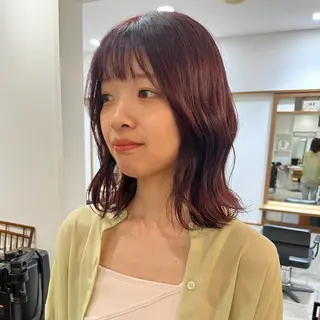 ミディアム カラー ヘアアレンジ 無料カットモデル‪✨ ✂️Nanami🌷のヘアスタイル