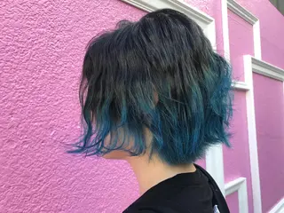 ミディアム カラー AMI ウルフパーマ/メンズのヘアスタイル