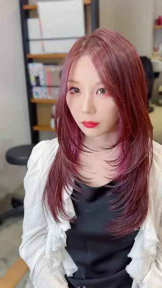 セミロング 永田竜一/ 小顔くびれレイヤーのヘアスタイル